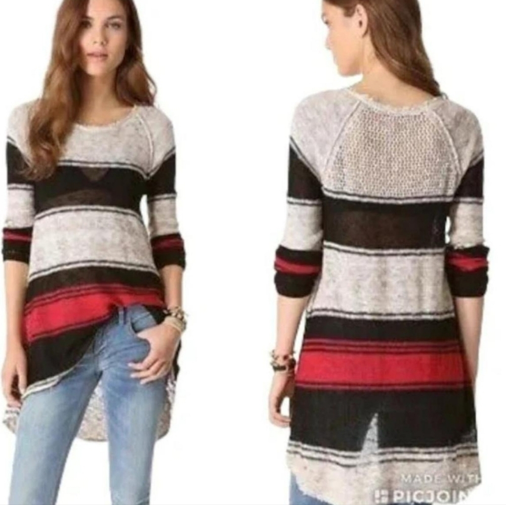 Free People‎ Crochet Stripe Sweater